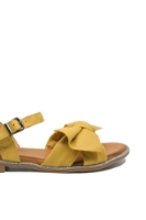 Imagine Sandale plate cu fundă, galben deschis, din piele naturală MIR414