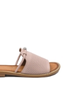 Imagine Saboți plați roz pudră din piele naturală, decorați cu charmuri MIR11007