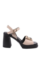 Imagine Sandale cu platformă și decorațiune, roz pudră, din piele naturală MIR9558