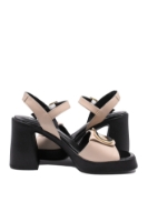 Imagine Sandale cu platformă și decorațiune, roz pudră, din piele naturală MIR9558