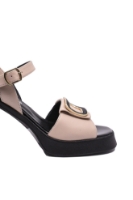 Imagine Sandale cu platformă și decorațiune, roz pudră, din piele naturală MIR9558
