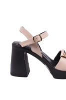 Imagine Sandale cu platformă și decorațiune, roz pudră, din piele naturală MIR9558