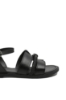 Imagine Sandale joase cu strasuri, negre, din piele naturală MIR221