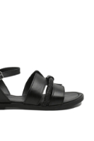 Imagine Sandale joase cu strasuri, negre, din piele naturală MIR221