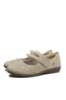 Imagine Pantofi casual din piele naturală bej cu model perforat RIK47675-60