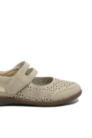 Imagine Pantofi casual din piele naturală bej cu model perforat RIK47675-60