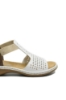 Imagine Sandale damă joase, albe perforate din piele naturală RIK65917-80