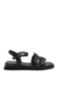 Imagine Sandale casual damă joase, negre, din piele naturală MIR80