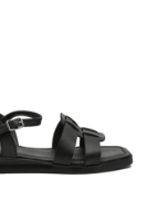 Imagine Sandale casual damă joase, negre, din piele naturală MIR80