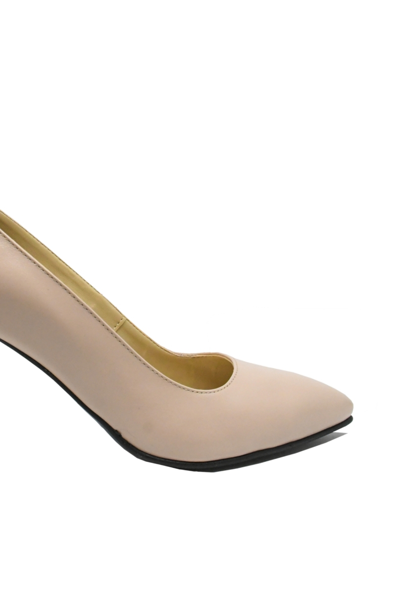 Imagine Pantofi stiletto din piele naturală, nude cu albinuță aurie SORA49