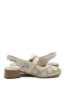 Imagine Pantofi decupați bej din piele naturală, cu model floral GOR5683
