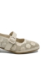 Imagine Pantofi decupați bej din piele naturală, cu model floral GOR5683