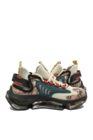 Imagine Sneakers damă stil șosetă tricotați bej cu detalii multicolor OTR21016