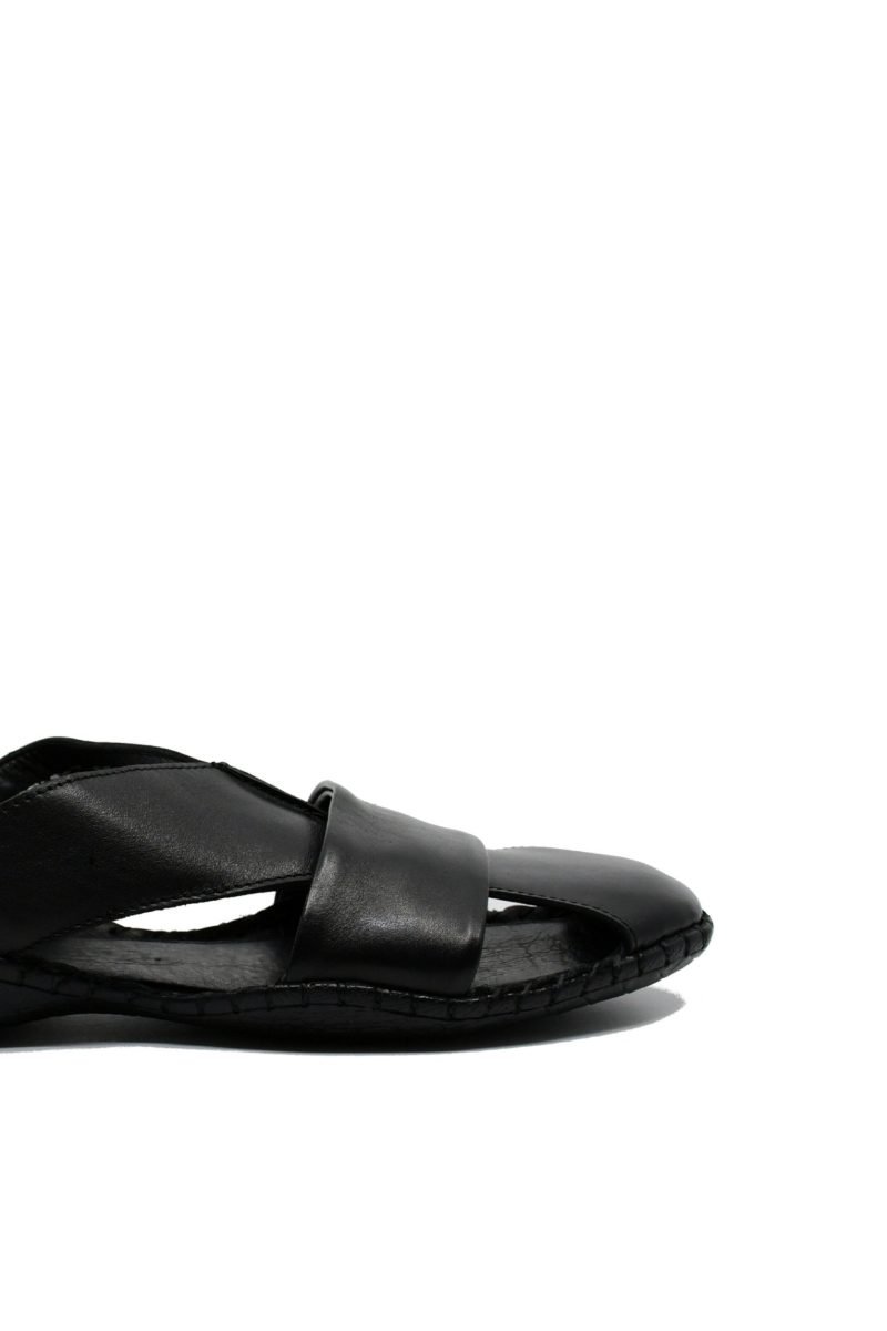 Imagine Sandale negre bărbați cu design modern și talpa cusută 3558N