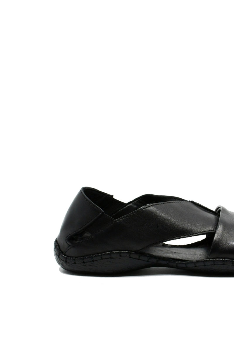 Imagine Sandale negre bărbați cu design modern și talpa cusută 3558N