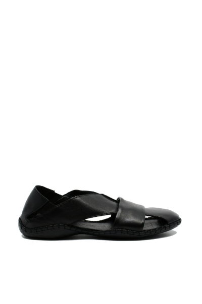Imagine Sandale negre bărbați cu design modern și talpa cusută 3558N