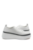 Imagine Pantofi casual cu platformă albi, perforați, din piele naturală FNX244