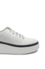 Imagine Pantofi casual cu platformă albi, perforați, din piele naturală FNX244