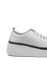 Imagine Pantofi casual cu platformă albi, perforați, din piele naturală FNX244