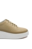 Imagine Pantofi casual cu platformă bej apricot, perforați, din piele naturală FNX244