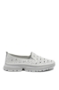 Imagine Mocasini damă albi din piele naturală, cu model perforat FNX242