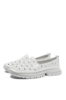 Imagine Mocasini damă albi din piele naturală, cu model perforat FNX242