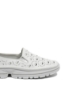 Imagine Mocasini damă albi din piele naturală, cu model perforat FNX242
