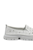 Imagine Mocasini damă albi din piele naturală, cu model perforat FNX242