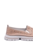 Imagine Mocasini damă roz din piele naturală, cu model perforat FNX242