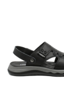 Imagine Sandale bărbați negre cu baretă retractabilă, din piele naturală OTR60003