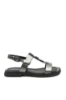 Imagine Sandale plate black silver din piele naturală OTR60002