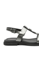 Imagine Sandale plate black silver din piele naturală OTR60002