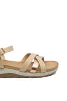 Imagine Sandale ușoare din piele naturală, cu barete nude și bronz OTR70423