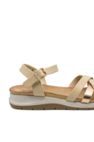 Imagine Sandale ușoare din piele naturală, cu barete nude și bronz OTR70423