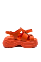 Imagine Sandale cu platformă orange din piele naturală OTR40003