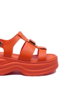 Imagine Sandale cu platformă orange din piele naturală OTR40003