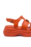 Imagine Sandale cu platformă orange din piele naturală OTR40003