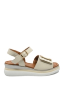 Imagine Sandale joase wedge bej din piele naturală MIR0010