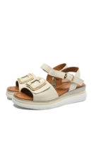 Imagine Sandale joase wedge bej din piele naturală MIR0010