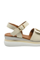 Imagine Sandale joase wedge bej din piele naturală MIR0010