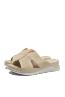 Imagine Saboți wedge cu talpa anatomică, bej din piele naturală MIR6104-0