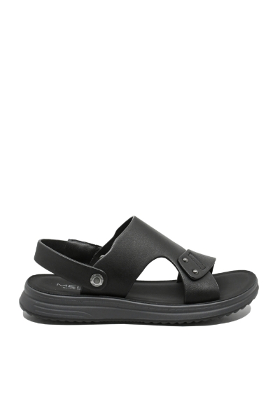 Imagine Sandale comode bărbați negre din piele naturală FNXY3515