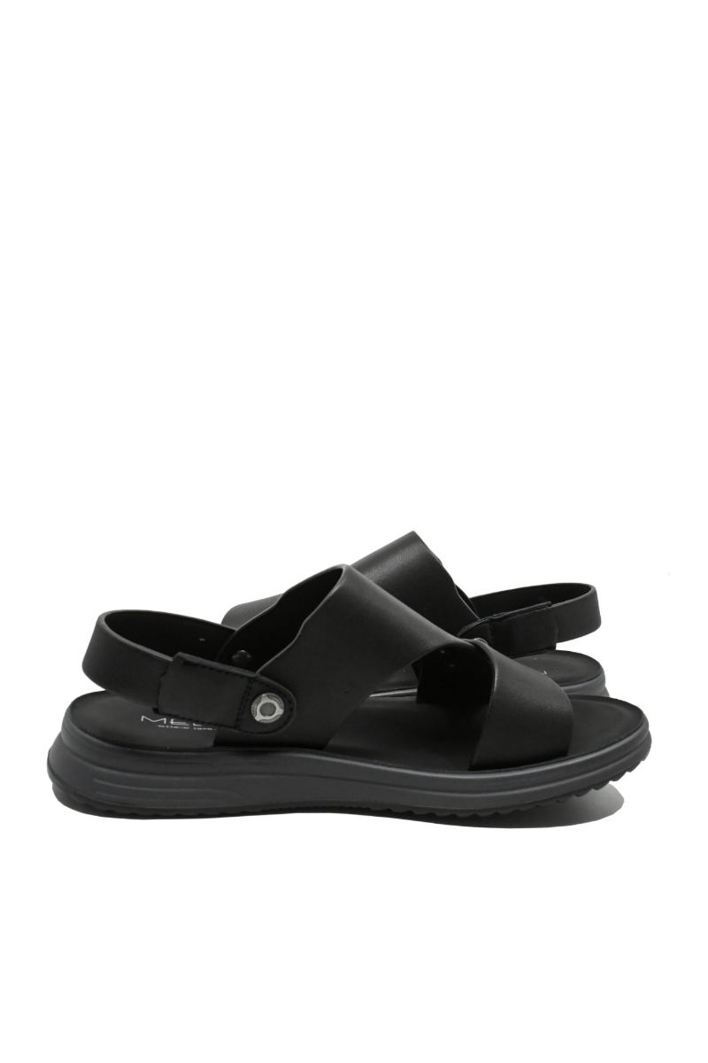 Imagine Sandale comode bărbați negre din piele naturală FNXY3515