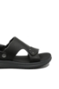 Imagine Sandale comode bărbați negre din piele naturală FNXY3515