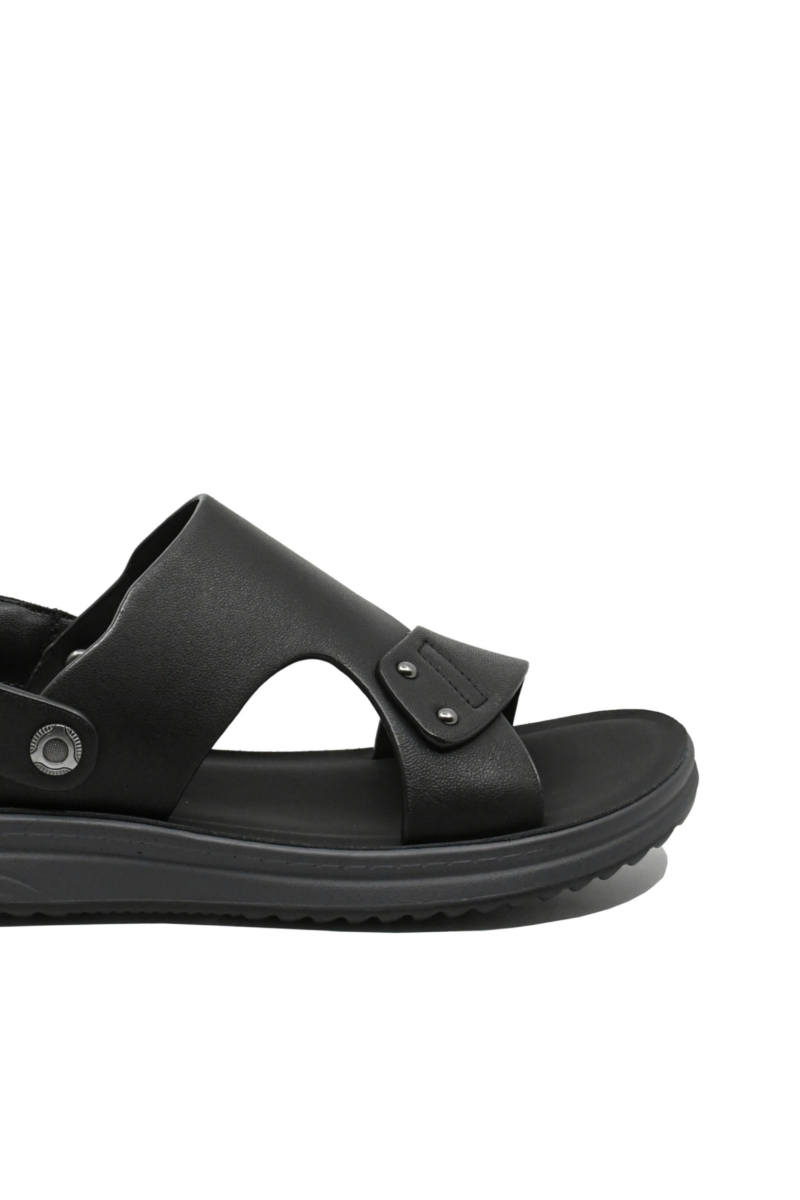 Imagine Sandale comode bărbați negre din piele naturală FNXY3515