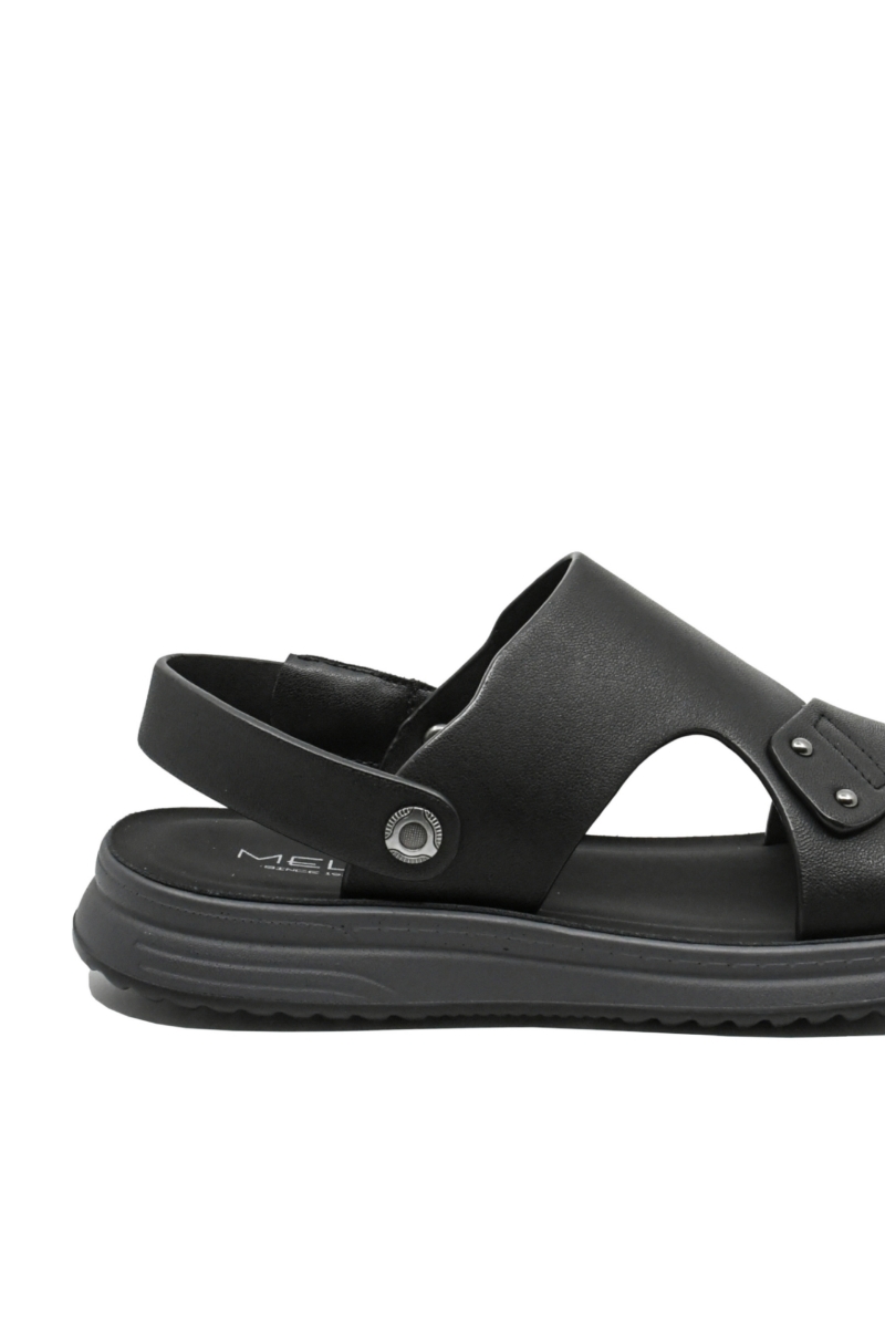 Imagine Sandale comode bărbați negre din piele naturală FNXY3515