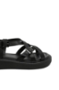 Imagine Sandale casual cu curelușe și catarame, negre din piele naturală OTR60005