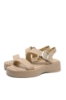 Imagine Sandale casual cu platformă bej apricot din piele naturală OTR60006