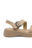 Imagine Sandale casual cu platformă bej apricot din piele naturală OTR60006