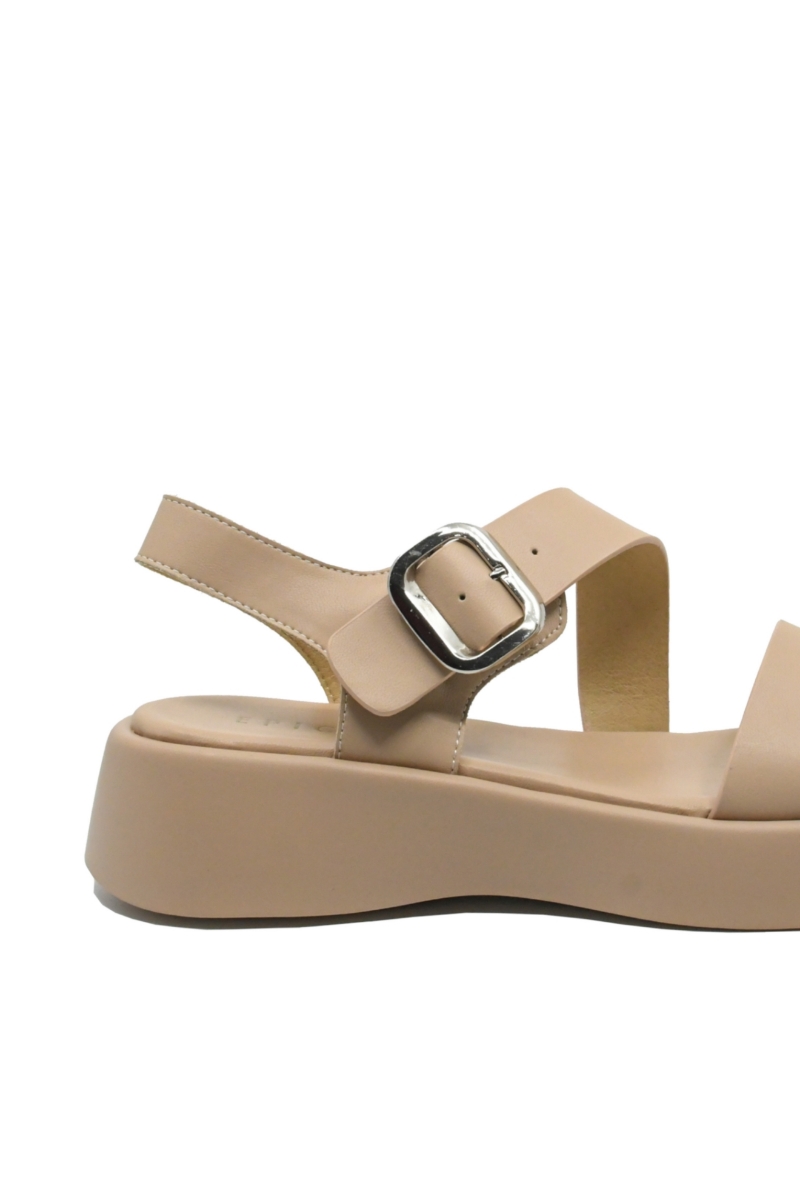 Imagine Sandale casual cu platformă bej apricot din piele naturală OTR60006